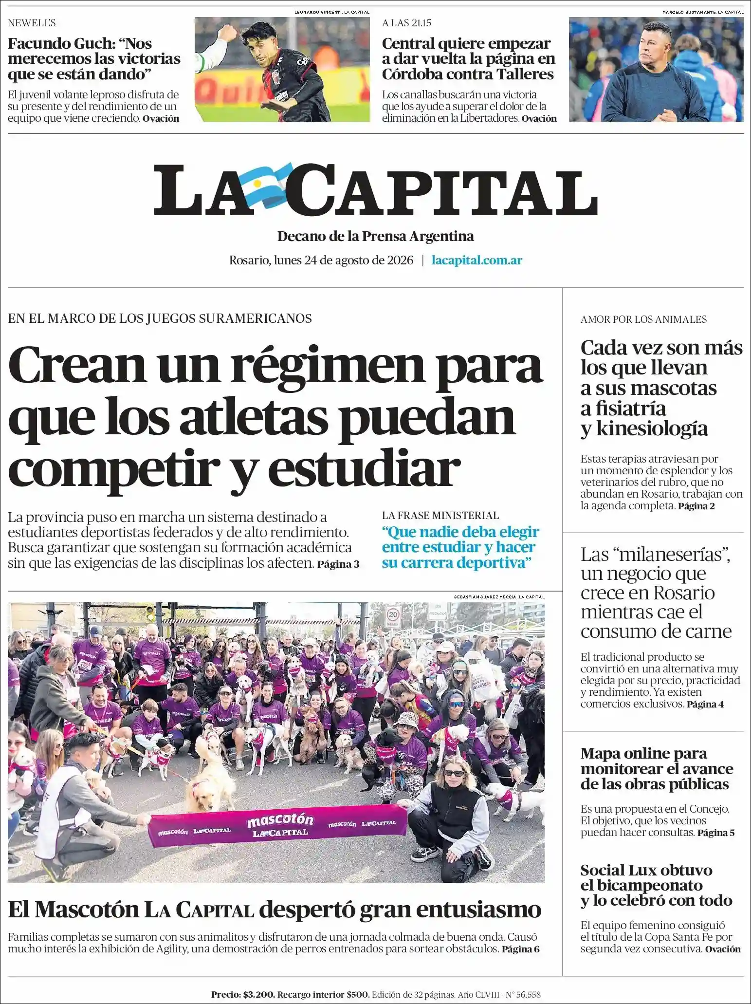 Estudios Max | PORTAL INFO LINEA - Tapa del diario La Capital Rosario