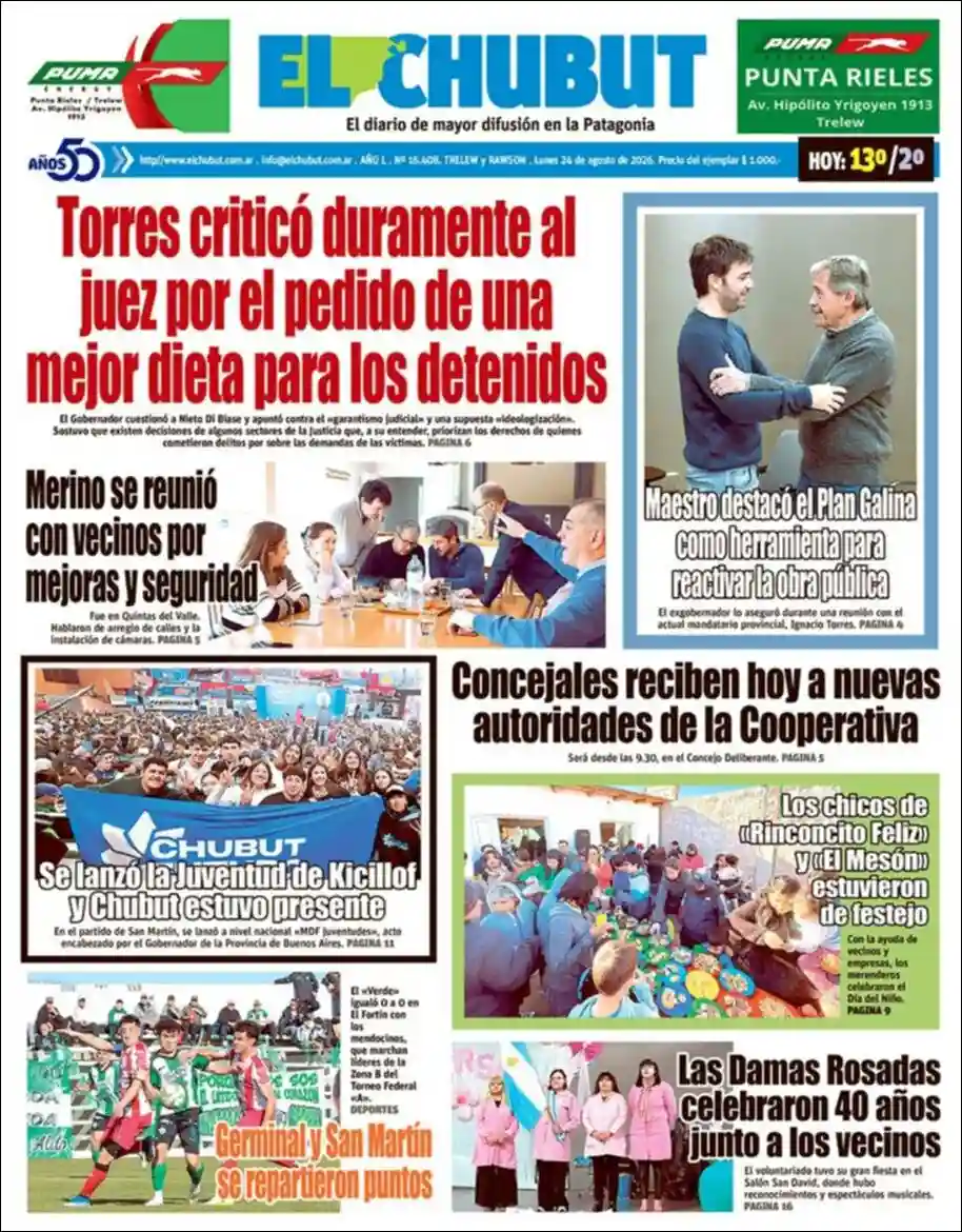 Estudios Max | PORTAL INFO LINEA - Tapa del diario El Chubut
