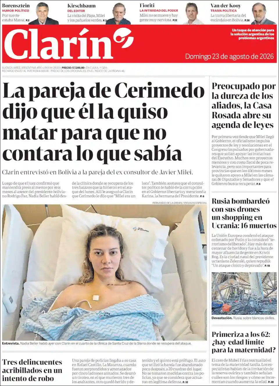 Estudios Max | PORTAL INFO LINEA - Tapa del diario Clarin