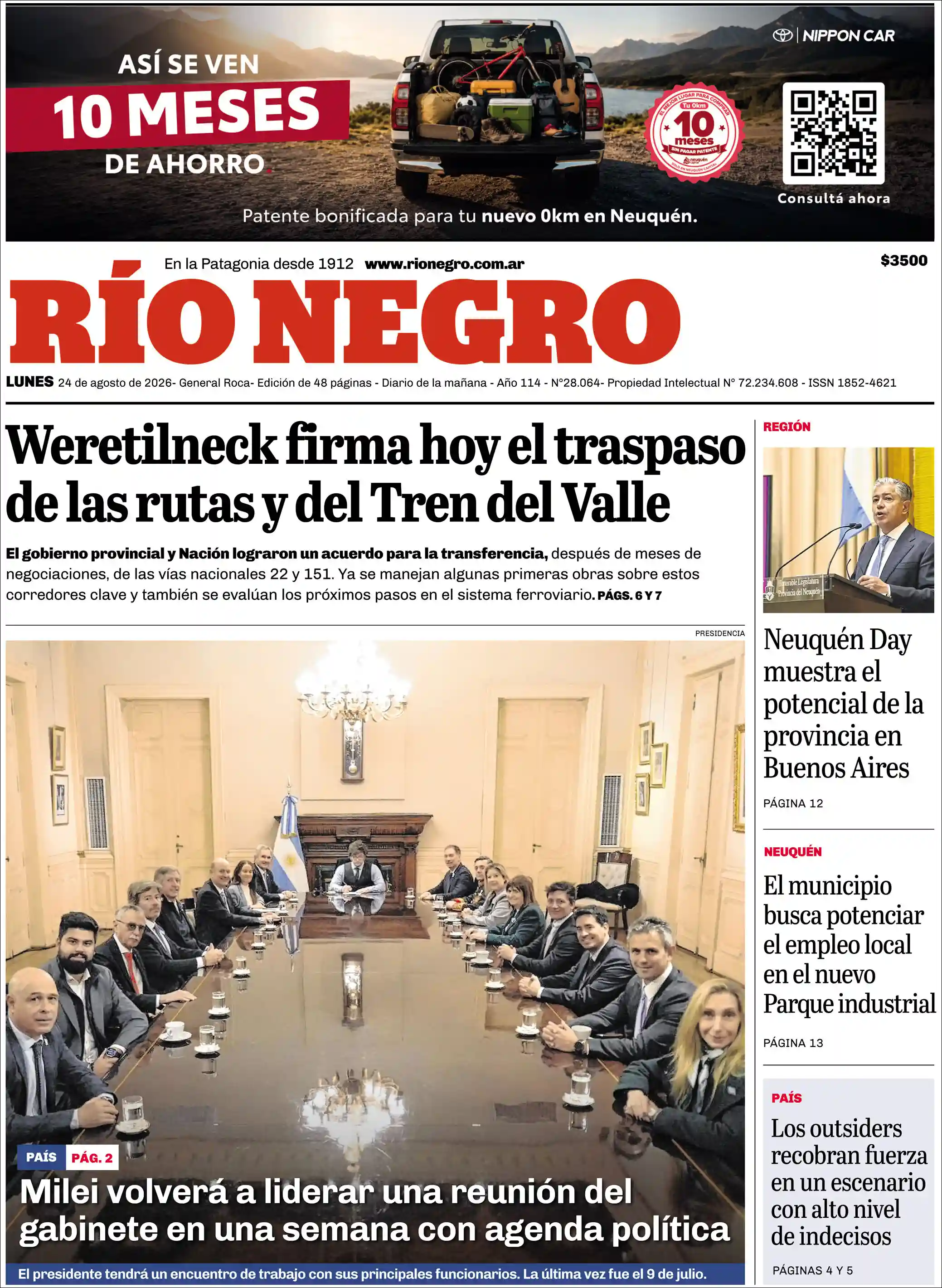 Estudios Max | PORTAL INFO LINEA - Tapa del diario Rio Negro