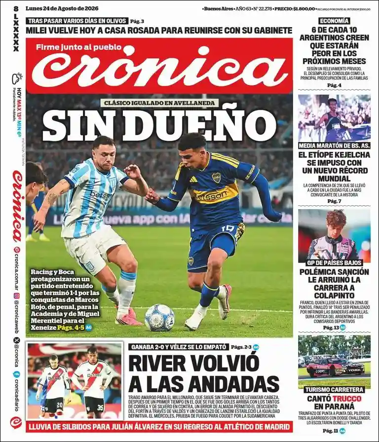 Estudios Max | PORTAL INFO LINEA - Tapa del diario Crónica